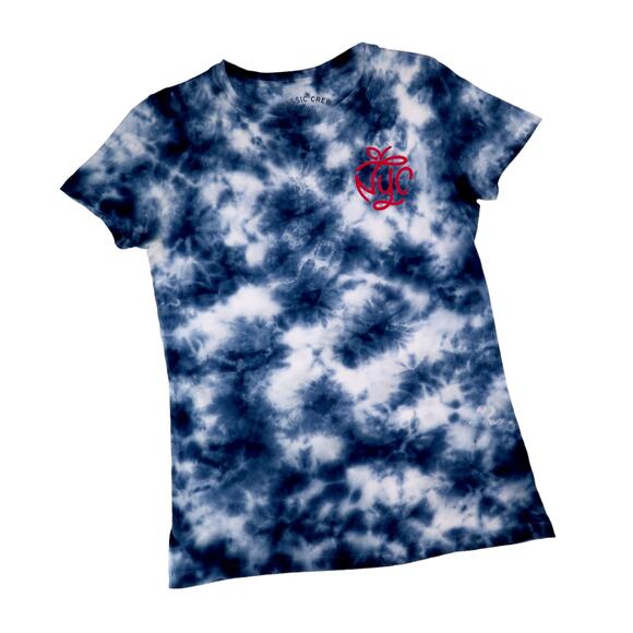 Aeropostale Classic Crew Blue Tie Dye NYC New York Short Sleeve T-Shirt Medium - Picture 5 of 10